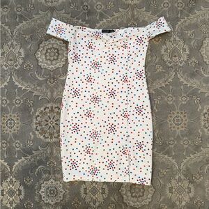 Nasty Gal White Polka Dot Mini Dress